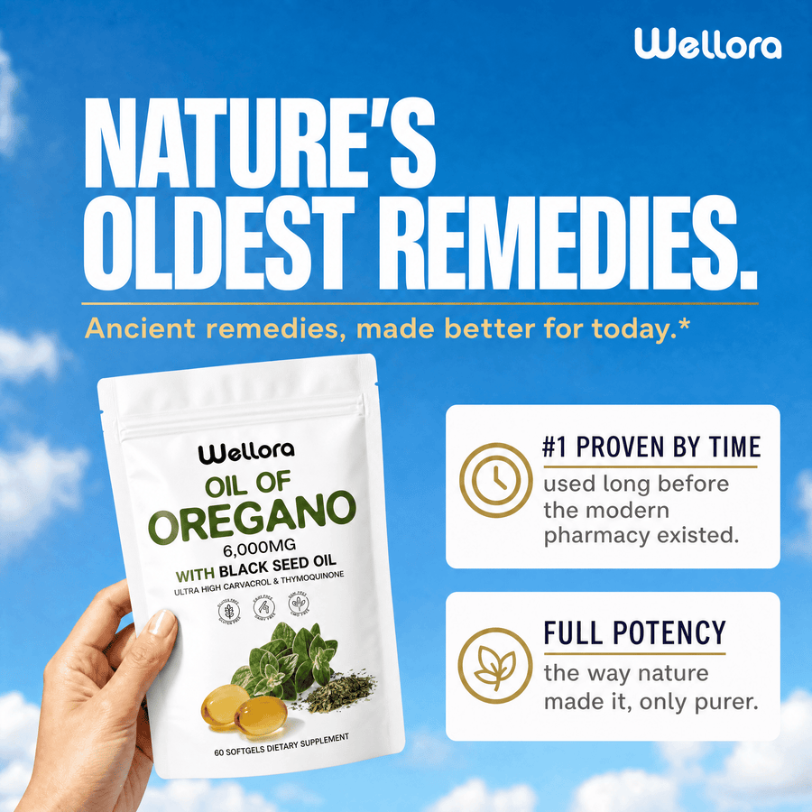 Wellora® Oil of Oregano Softgels - Daily Gut & Immune Defense - 10